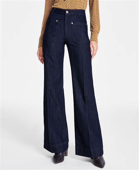 michael michael kors crepe wide-leg pants|michael kors denim leggings.